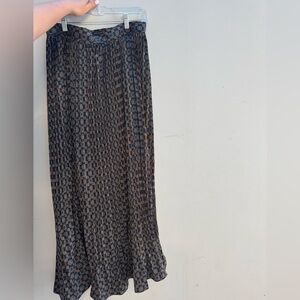 Banana Republic Black Pleated Silk Slip Skirt